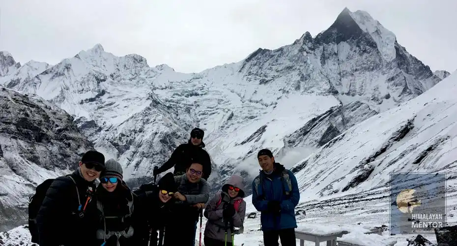 The happy group at Annapurna base camp 