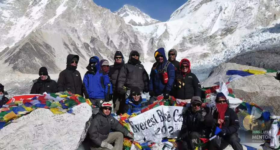Group photo at Everest base camp