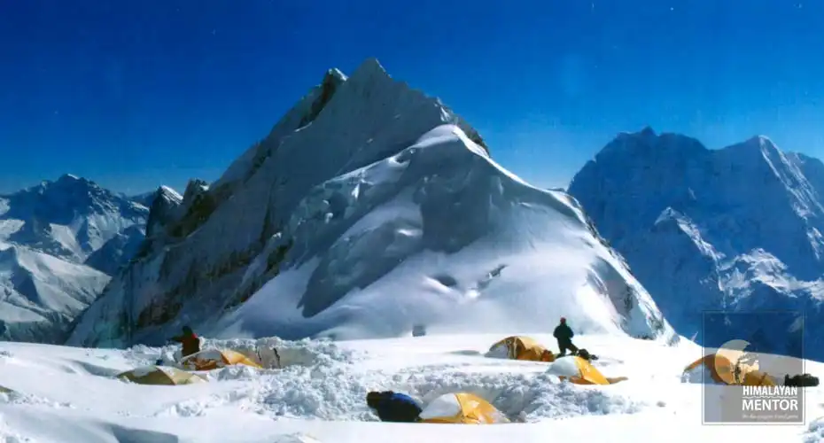 Climbers are waiting for the favorable time to summit Mt. Manaslu
