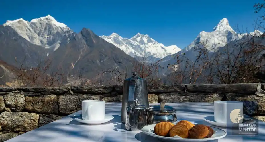 Morning view from Luxurious Hotel Everest View, Syangboche