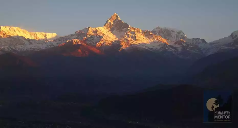 Himalayan Panorama from Pokhara (Sarangkot), the most desired spot for travelers to visit in Nepal 