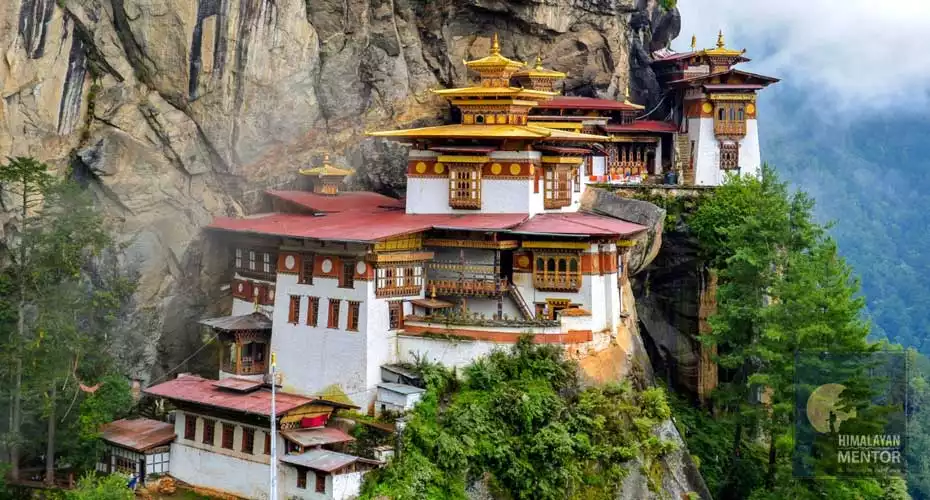 The Tiger's Nest Monastery a sacred Buddhist site & popular tourist attraction in Paro, Bhutan