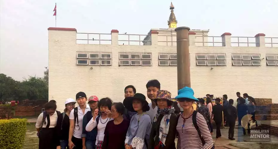 Group photo at Lumbini, birth place of Lord Buddha
