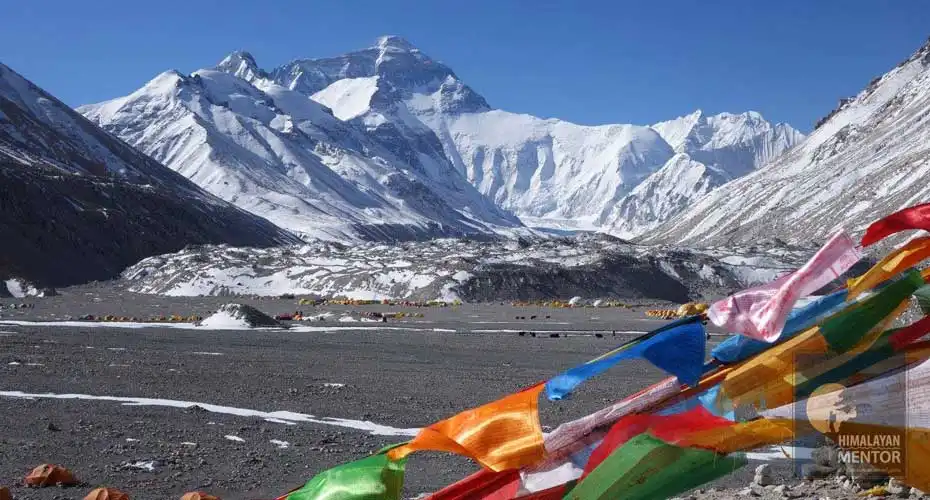 Beautiful view of Mt. Everest from base camp in Tibet
