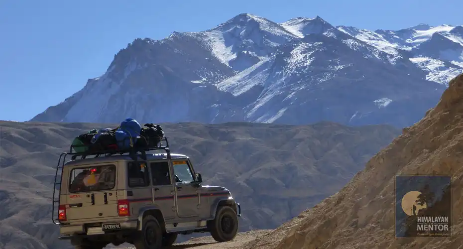 Jeep drive trip to Upper Mustang, no need to walk a lot