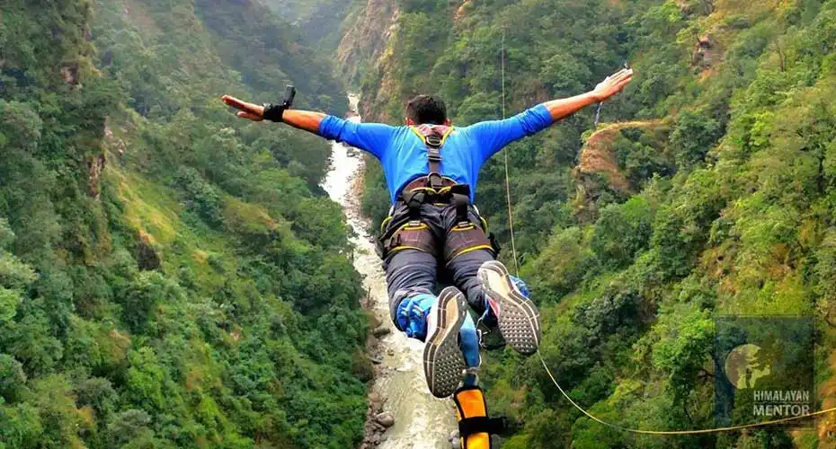 Bungy Jump over Bhotekoshi river in Nepal
