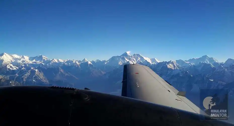 Himalayan Panorama seen from Everest mountain flight