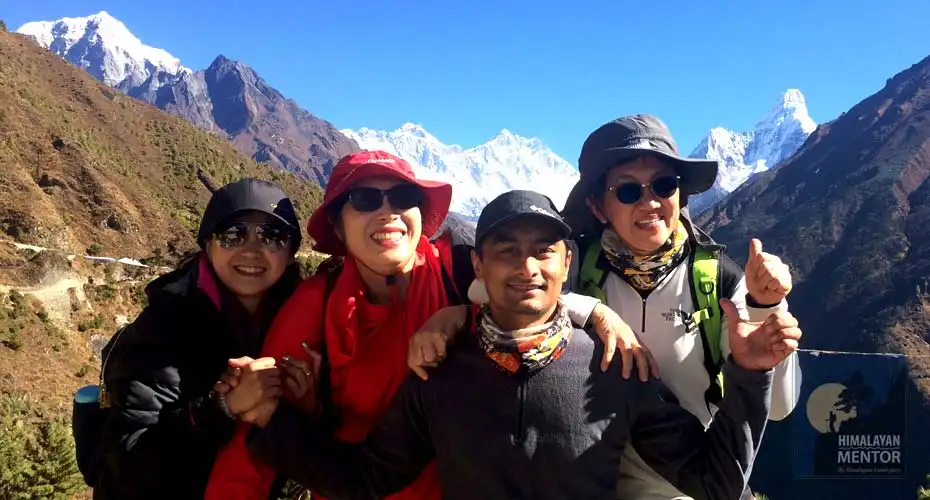 Happy faces are enjoying photography in Everest view point 