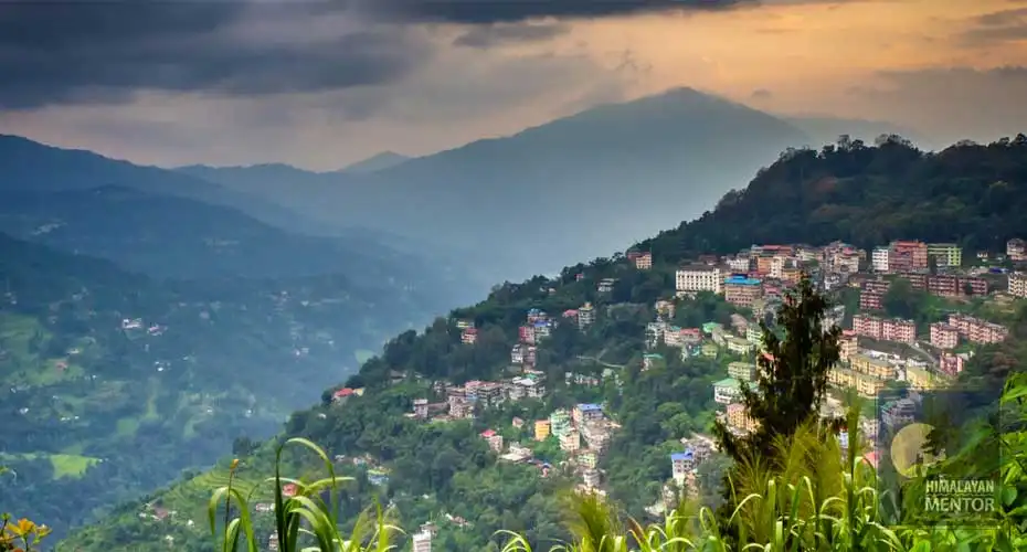 Gangtok city and mountain view