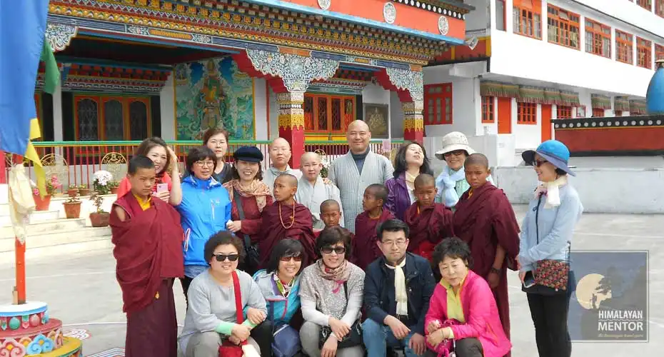 Tour group at Rumtek Monastery Sikkim