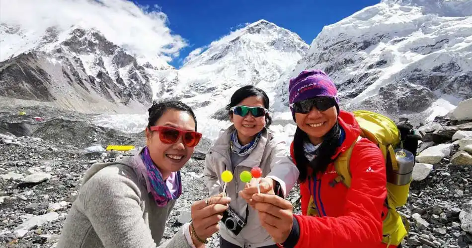 Nikita & friends having fun at Everest base camp