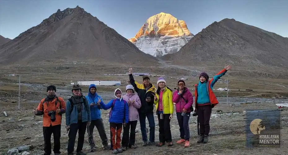 Group Photo in-front of Mt. Kailash