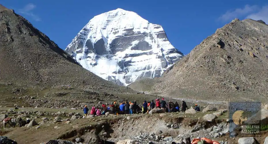 The best Mt. Kaialsh view and pilgrims and Pooja on the foot of Mt. Kailash