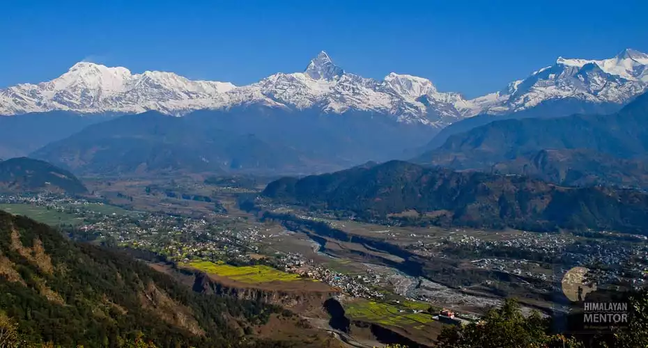 Himalayan panorama from Ssarangkot which is the most visited places in Pokahra.