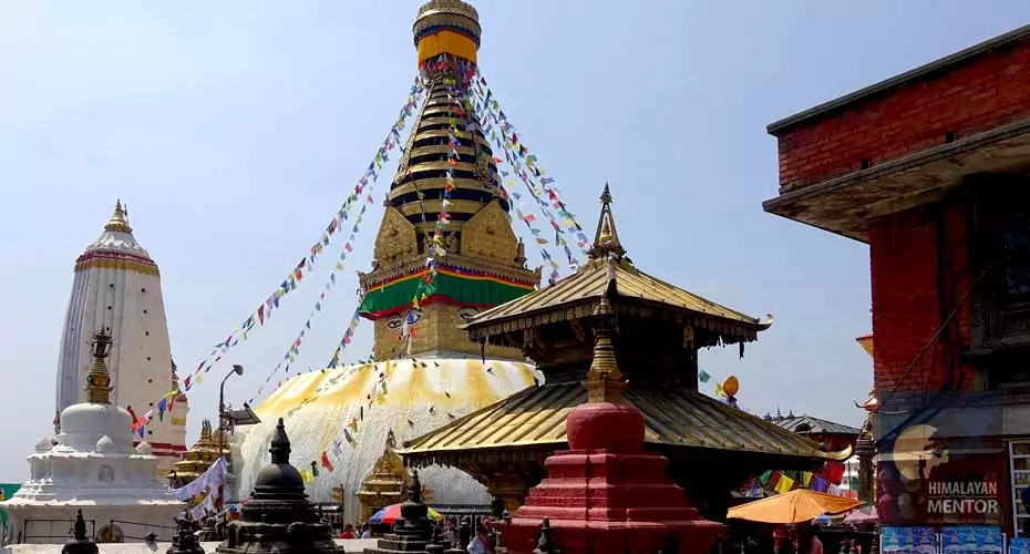 Swayambhu is an ancient religious complex atop a hill in the Kathmandu Valley.